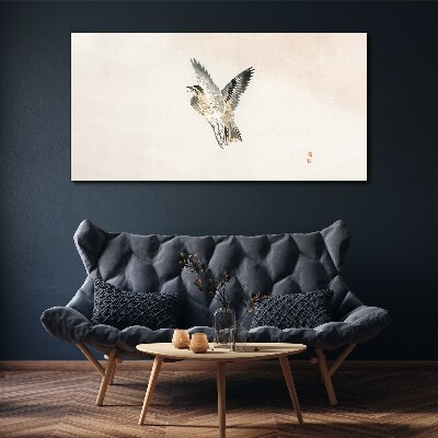 Bird's flight in delicate colors Canvas wall art