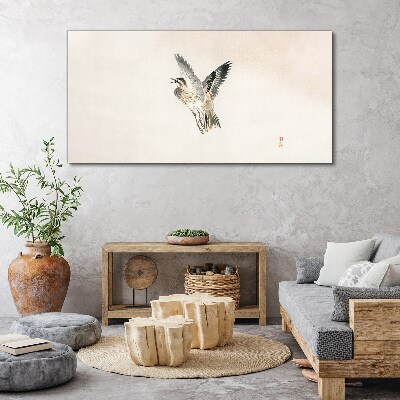 Bird's flight in delicate colors Canvas wall art