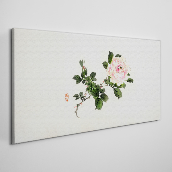 Peony flower on a light background Print on canvas