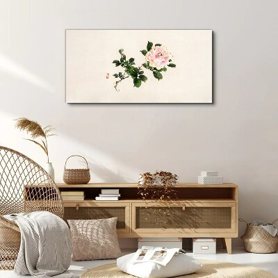 Peony flower on a light background Print on canvas