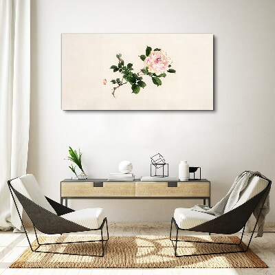 Peony flower on a light background Print on canvas