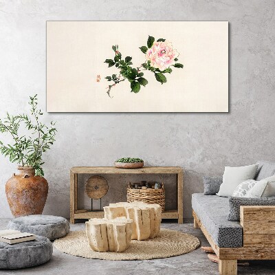 Peony flower on a light background Print on canvas