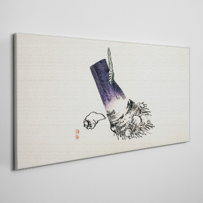 A hand with a brush and a shell Canvas wall art