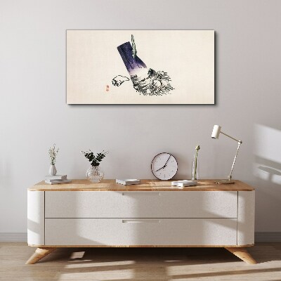 A hand with a brush and a shell Canvas wall art