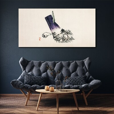 A hand with a brush and a shell Canvas wall art