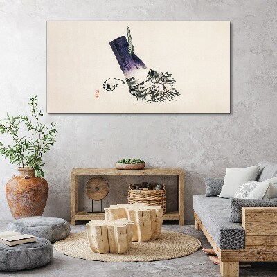 A hand with a brush and a shell Canvas wall art