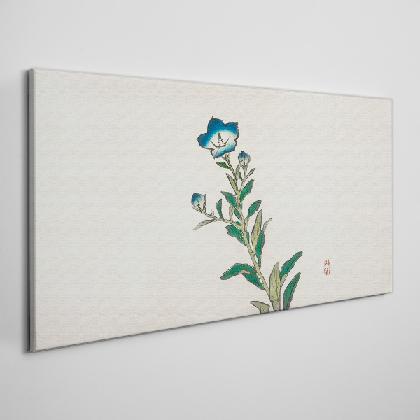 Blue flower on a light background Print on canvas