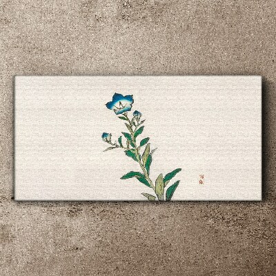 Blue flower on a light background Print on canvas