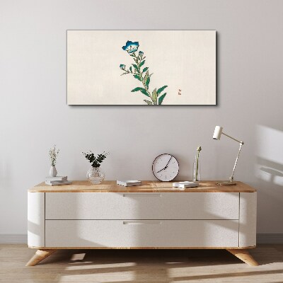 Blue flower on a light background Print on canvas