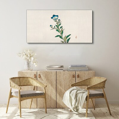 Blue flower on a light background Print on canvas
