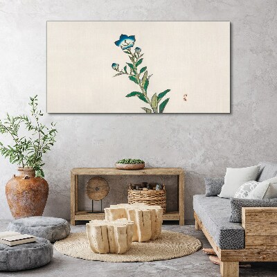 Blue flower on a light background Print on canvas