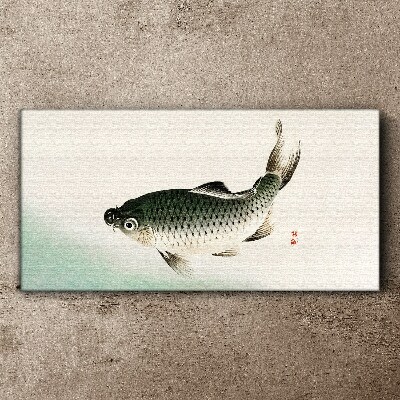 Carp in the water landscape Print on canvas