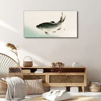 Carp in the water landscape Print on canvas