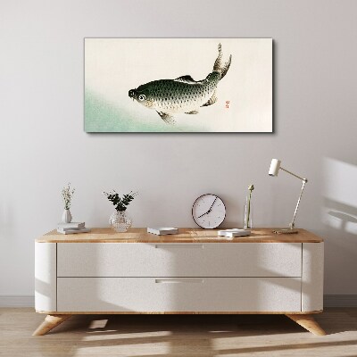 Carp in the water landscape Print on canvas