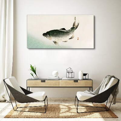 Carp in the water landscape Print on canvas