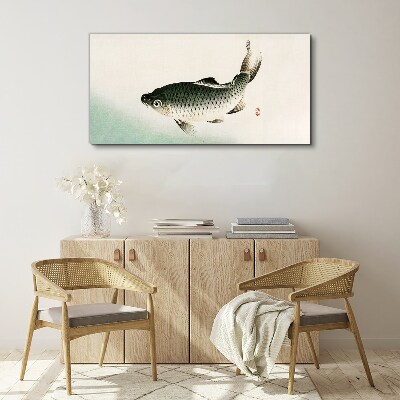 Carp in the water landscape Print on canvas