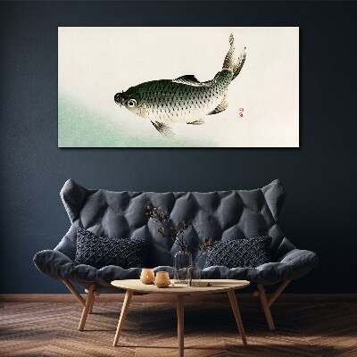 Carp in the water landscape Print on canvas