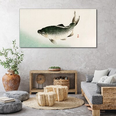 Carp in the water landscape Print on canvas