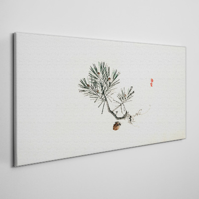 Pine tree on a white background Print on canvas