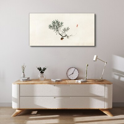 Pine tree on a white background Print on canvas