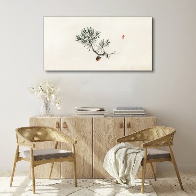 Pine tree on a white background Print on canvas