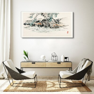 Abstraction tree water Canvas Wall art