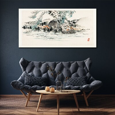 Abstraction tree water Canvas Wall art