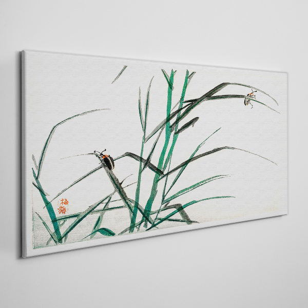 Grasses and insects in harmony Canvas wall art