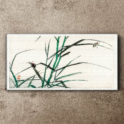 Grasses and insects in harmony Canvas wall art