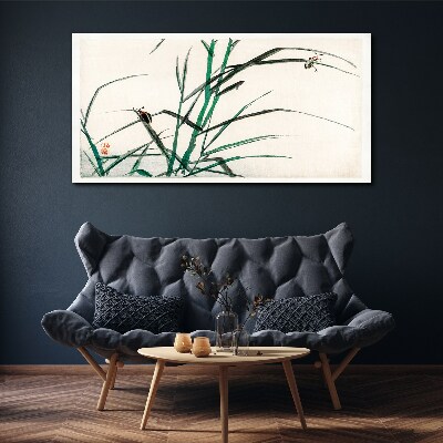 Grasses and insects in harmony Canvas wall art