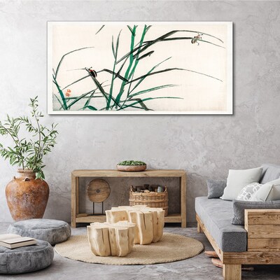 Grasses and insects in harmony Canvas wall art