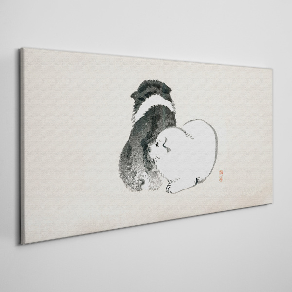 The friendly look of dogs Print on canvas