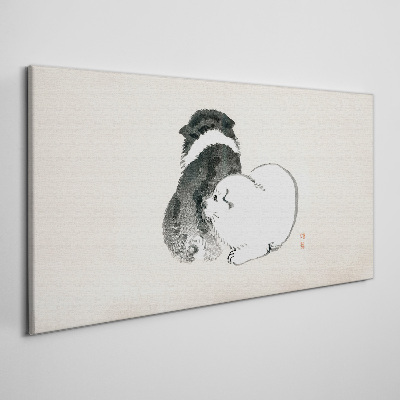 The friendly look of dogs Print on canvas