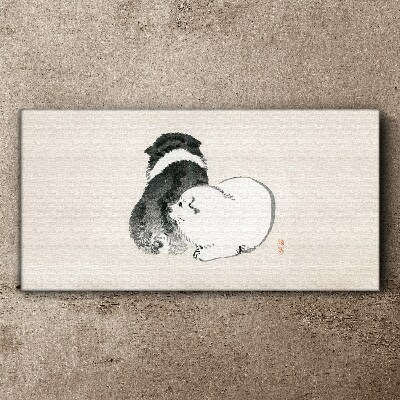 The friendly look of dogs Print on canvas