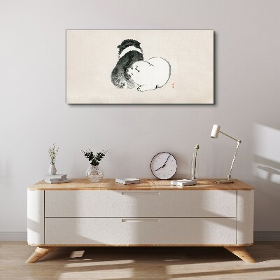 The friendly look of dogs Print on canvas