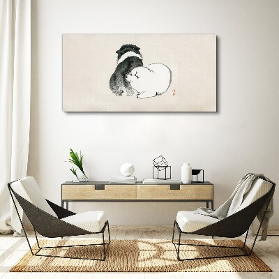 The friendly look of dogs Print on canvas
