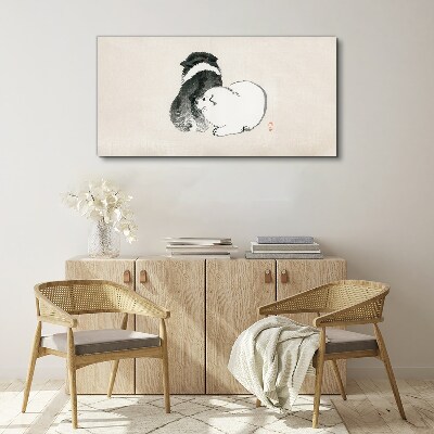 The friendly look of dogs Print on canvas