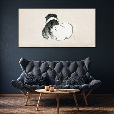 The friendly look of dogs Print on canvas