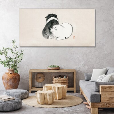 The friendly look of dogs Print on canvas