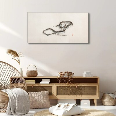 Snake against the background of minimalism Print on canvas