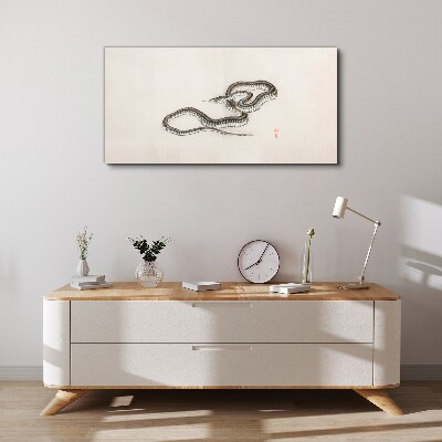 Snake against the background of minimalism Print on canvas