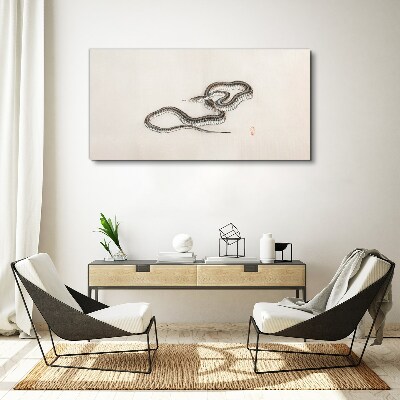 Snake against the background of minimalism Print on canvas