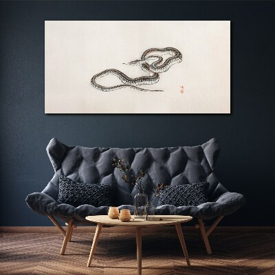 Snake against the background of minimalism Print on canvas