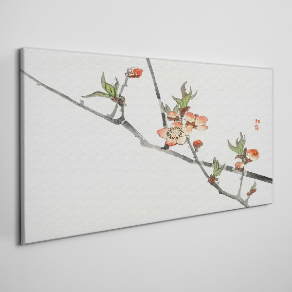 Floral branches in a delicate style Canvas wall art