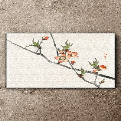 Floral branches in a delicate style Canvas wall art