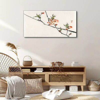 Floral branches in a delicate style Canvas wall art