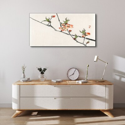 Floral branches in a delicate style Canvas wall art
