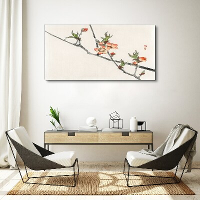 Floral branches in a delicate style Canvas wall art