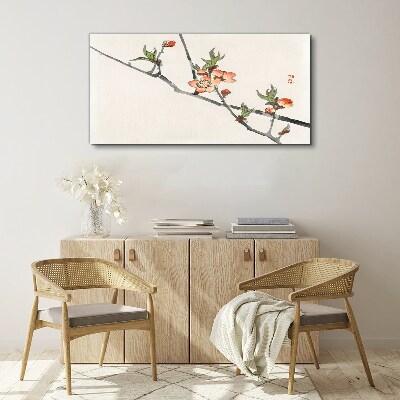 Floral branches in a delicate style Canvas wall art