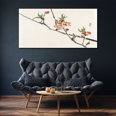 Floral branches in a delicate style Canvas wall art